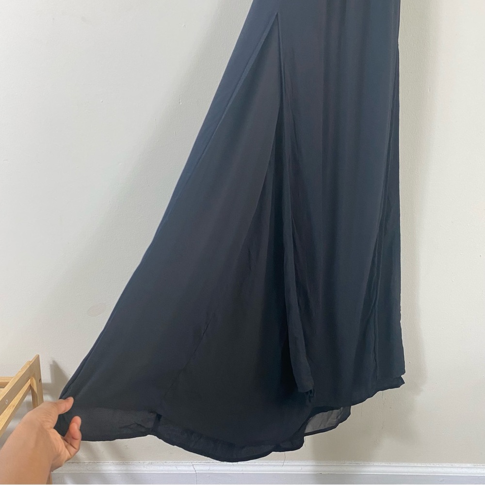 Blaque Label Black Double Slit V Neck Criss Cross Back Maxi Dress - M - Picture 6 of 13